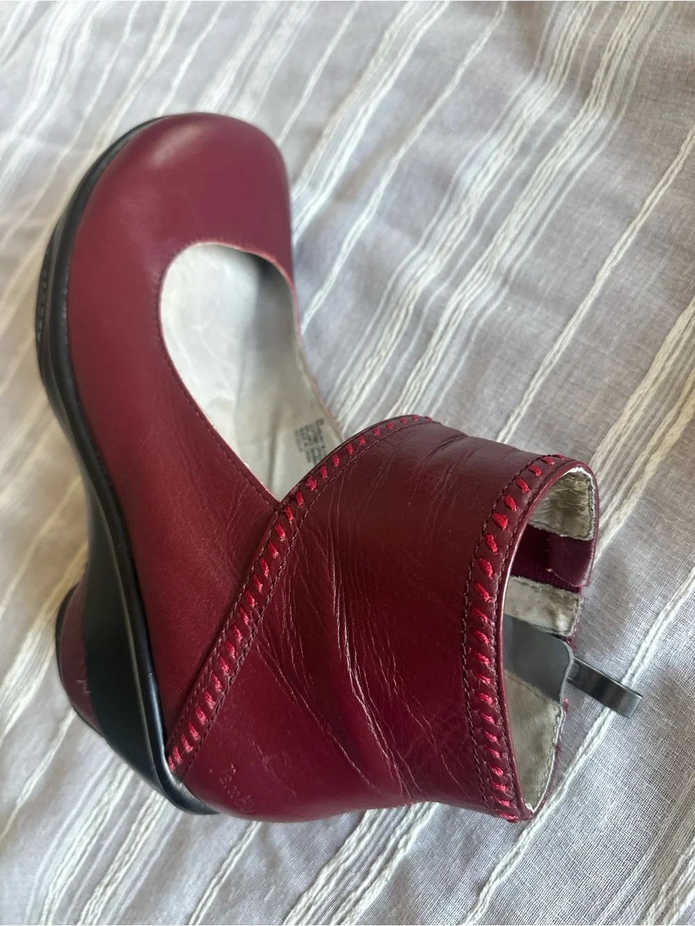 JAMBU Roxbury Leather Mary Jane Platform Pump | Burgundy Women’s 9 NWOT - Picture 4 of 13